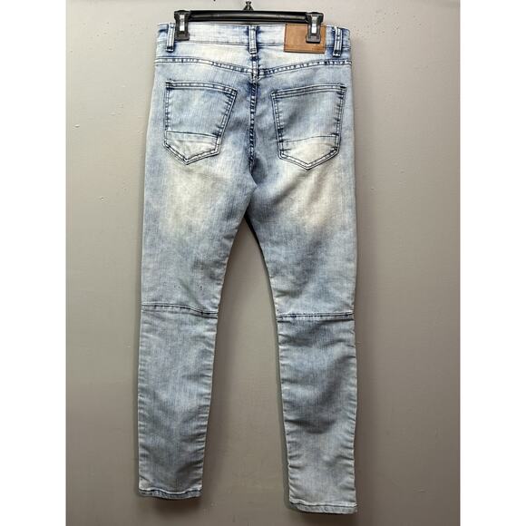Waimea Jeans Mens 30x32 Skinny Fit Moto Biker Zipper‎ Denim Pants - Picture 1 of 12